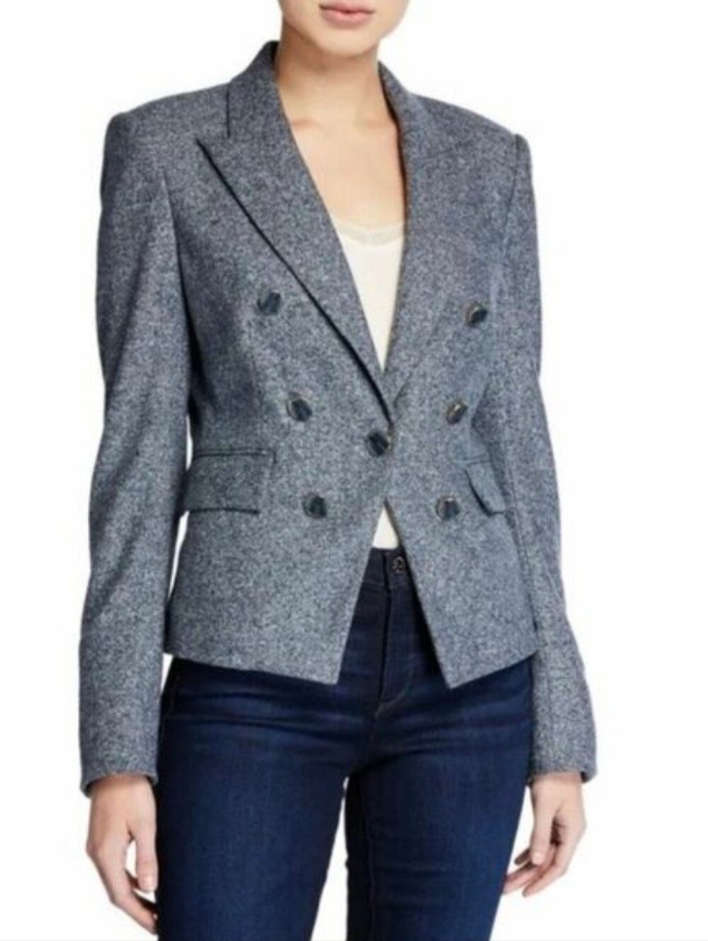 Veronica Beard Diego Blue Wool Blend Blazer